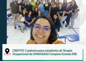 CREFITO-1 palestra para estudantes de Terapia Ocupacional da UNINASSAU Campina Grande (PB)